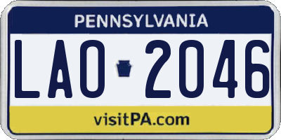 PA license plate LAO2046