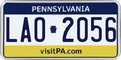 PA license plate LAO2056