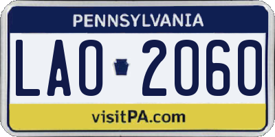 PA license plate LAO2060