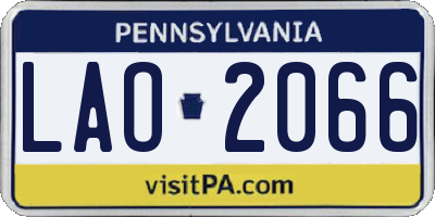 PA license plate LAO2066