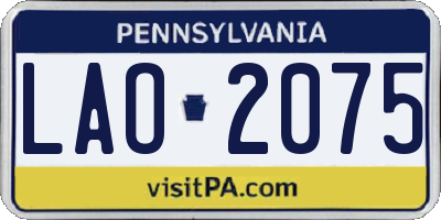 PA license plate LAO2075