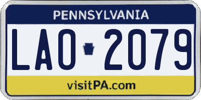 PA license plate LAO2079