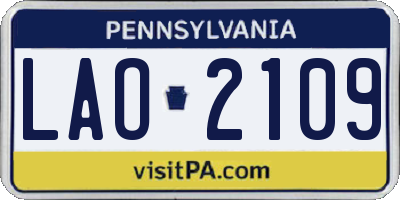 PA license plate LAO2109
