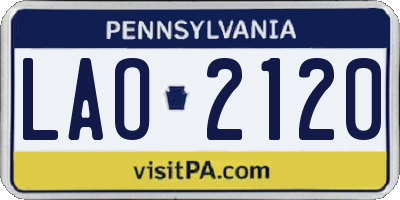 PA license plate LAO2120