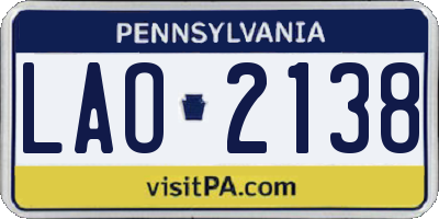 PA license plate LAO2138