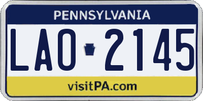 PA license plate LAO2145
