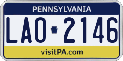 PA license plate LAO2146