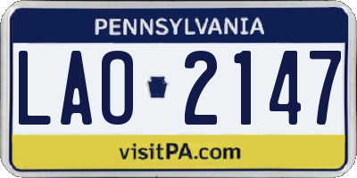PA license plate LAO2147