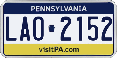 PA license plate LAO2152