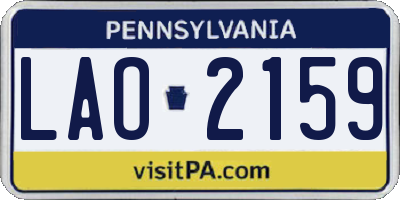 PA license plate LAO2159