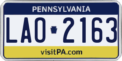 PA license plate LAO2163