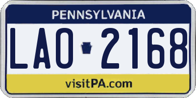 PA license plate LAO2168