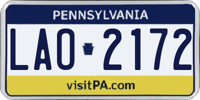 PA license plate LAO2172