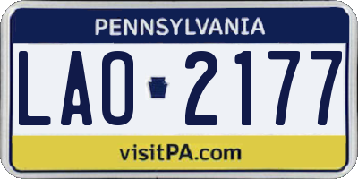 PA license plate LAO2177
