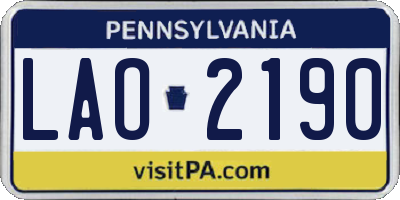PA license plate LAO2190