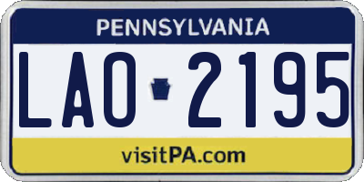 PA license plate LAO2195
