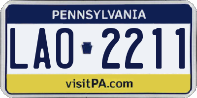 PA license plate LAO2211