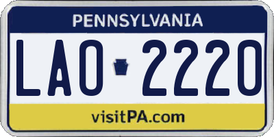 PA license plate LAO2220