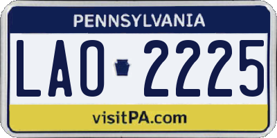 PA license plate LAO2225