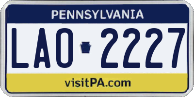 PA license plate LAO2227
