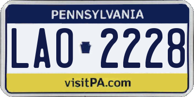 PA license plate LAO2228