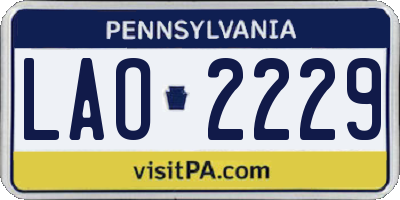 PA license plate LAO2229