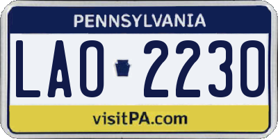 PA license plate LAO2230