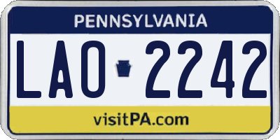 PA license plate LAO2242