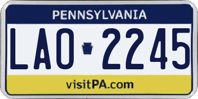 PA license plate LAO2245