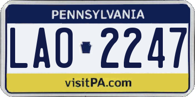 PA license plate LAO2247