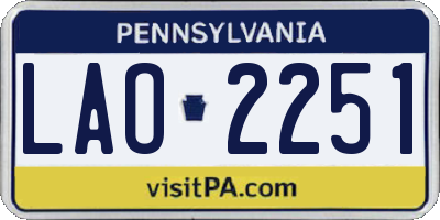 PA license plate LAO2251
