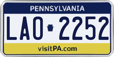 PA license plate LAO2252