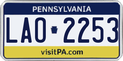 PA license plate LAO2253