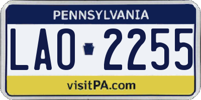 PA license plate LAO2255