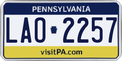 PA license plate LAO2257