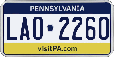 PA license plate LAO2260
