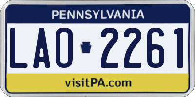 PA license plate LAO2261