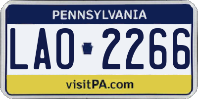 PA license plate LAO2266