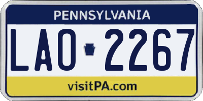 PA license plate LAO2267