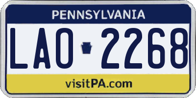 PA license plate LAO2268