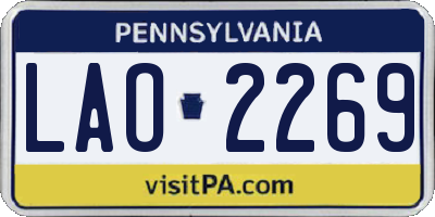 PA license plate LAO2269