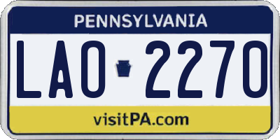 PA license plate LAO2270