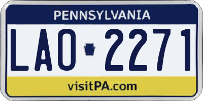 PA license plate LAO2271