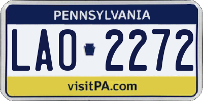 PA license plate LAO2272
