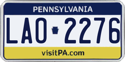 PA license plate LAO2276