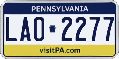 PA license plate LAO2277