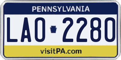 PA license plate LAO2280