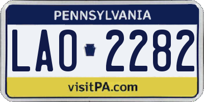 PA license plate LAO2282