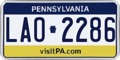 PA license plate LAO2286