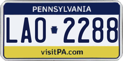 PA license plate LAO2288